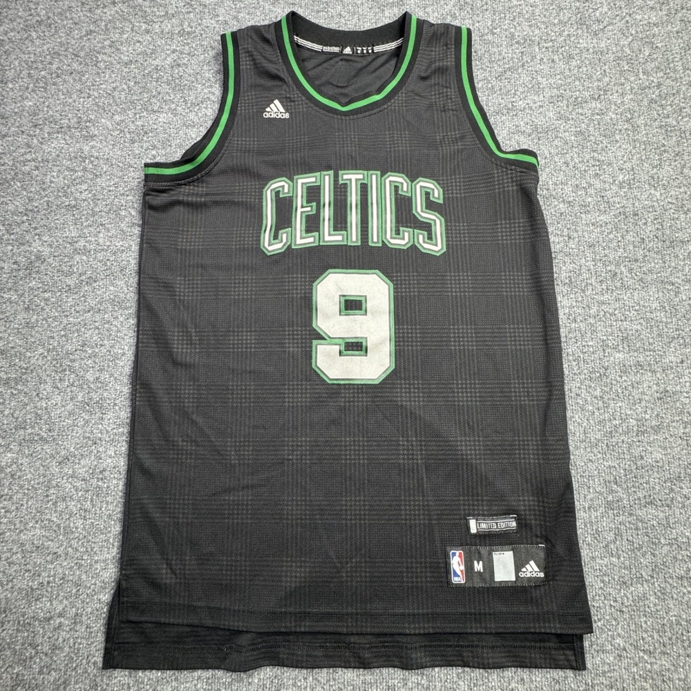 Rajon Rondo 9 Boston Celtics Adidas Jersey Mens Medium Black Plaid Limited